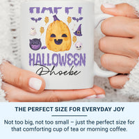 Personalised Halloween Mug – Cute Pumpkin Ghost Kids Cup | Microwave Safe