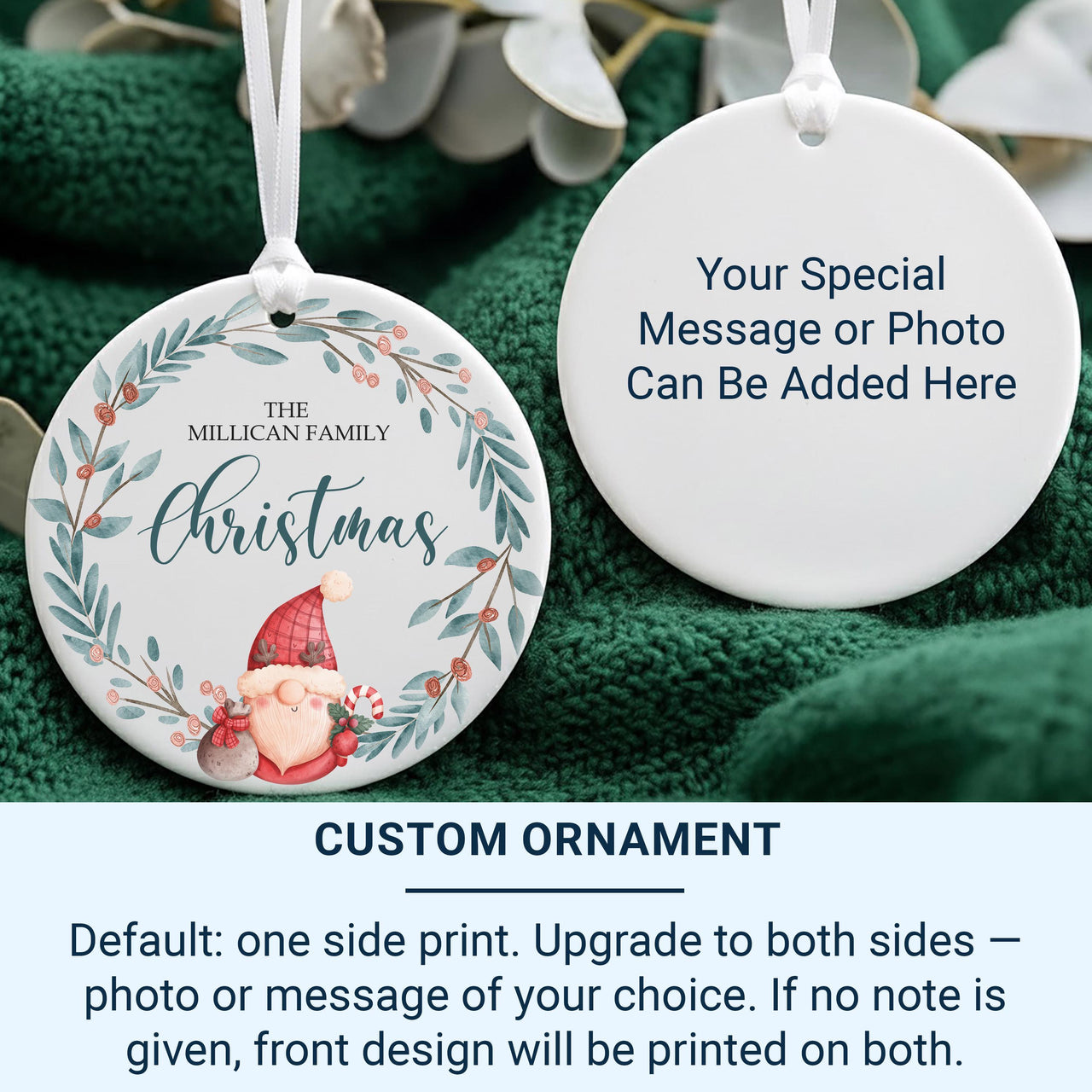 Personalised Christmas Family Ornament - Gonk Xmas Bauble - Gnome Ceramic Decoration - Family Gift - Christmas Present