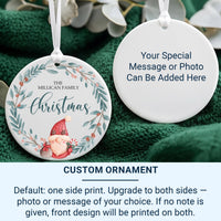 Personalised Christmas Family Ornament - Gonk Xmas Bauble - Gnome Ceramic Decoration - Family Gift - Christmas Present