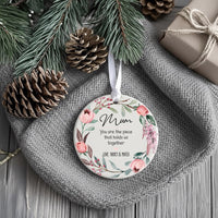 Mum Floral Ornament - Family Tribute Keepsake with Heartfelt Message & Names