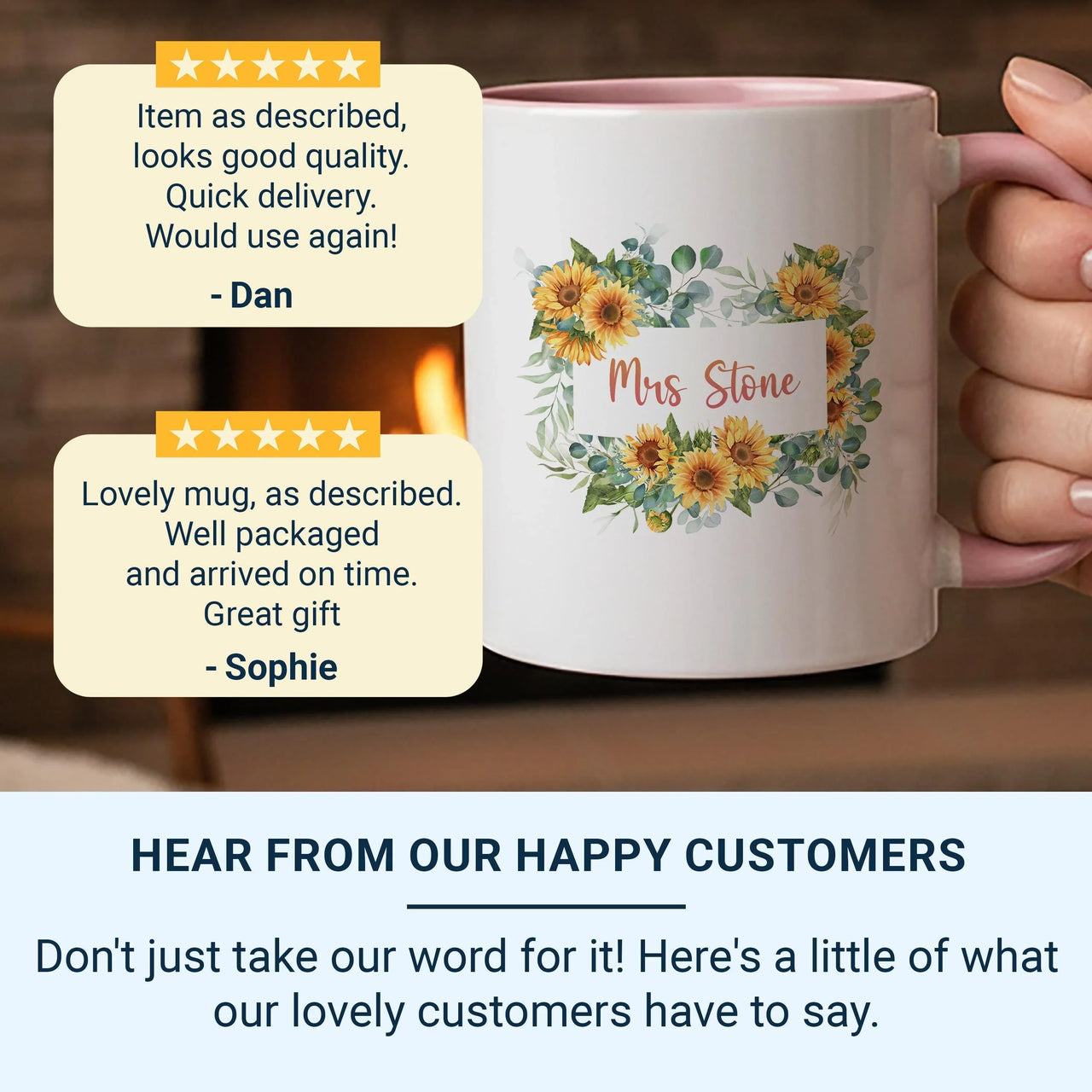 Personalised Mrs Mug – Sunflower Wreath Bride Wedding Gift Keepsake Cup