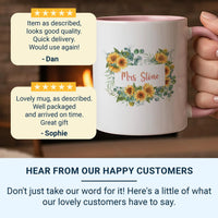 Personalised Mrs Mug – Sunflower Wreath Bride Wedding Gift Keepsake Cup