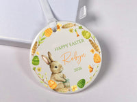 Easter Bunny Ornament 2026 - Colourful Egg Keepsake with Name for Spring Tree