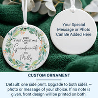 1st Christmas As Grandparents Ornament | Personalised New Grandparents Bauble | Nanny & Grandad Xmas Keepsake | Baby Shower Gift Idea