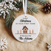 First Christmas Bauble - Personalised Ceramic New Home Ornament | Unique Keepsake Gift