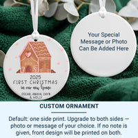 New Home Christmas Ornament 2025 - Gingerbread House with Family Names