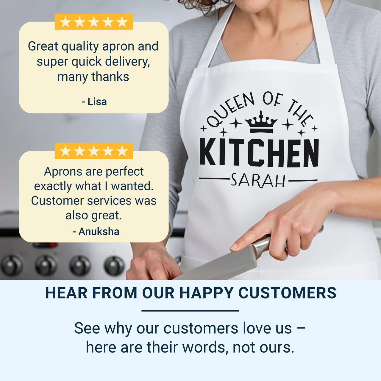 Personalized Kitchen Apron – Custom Cooking Apron with Adjustable Fit & Vinyl Print