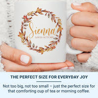 Personalised Autumn Mug – Cozy Fall Season Mug | Hand Printed, Microwave Safe