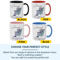 Personalised 75th Birthday Mug and Coaster - Unique Gift Idea for 75th Birthday