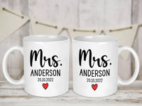 Thumbnail for Enchanting Personalised Mr and Mrs Couple Mugs – His and Hers Design - DENMARY