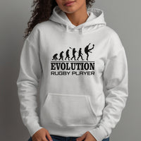 Evolution Rugby Player Iron-On Transfer - DENMARY HTV shown on a hoodie
