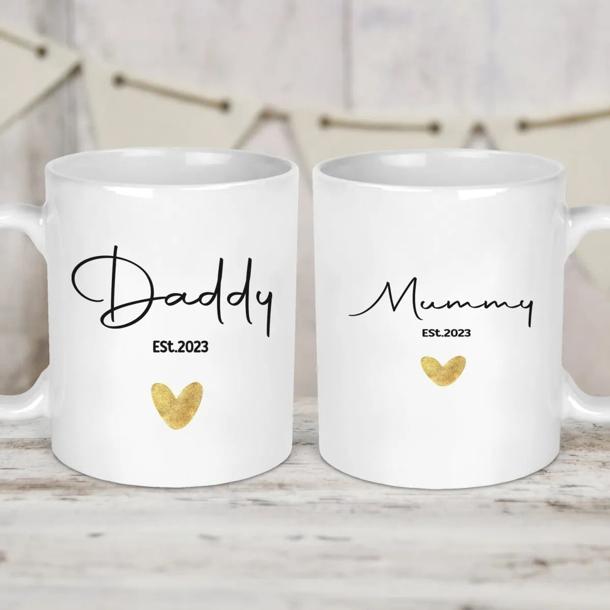 Expectant Parents Celebration Mugs - Baby Shower Present - New Mum & Dad - DENMARY