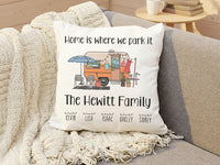 Personalised Campervan Cushion - Fun Family Adventure Keepsake with Names for Van Life Lovers
