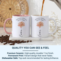 Personalised Birth Year Mug – Custom Name Floral Watercolour Coffee Cup Gift