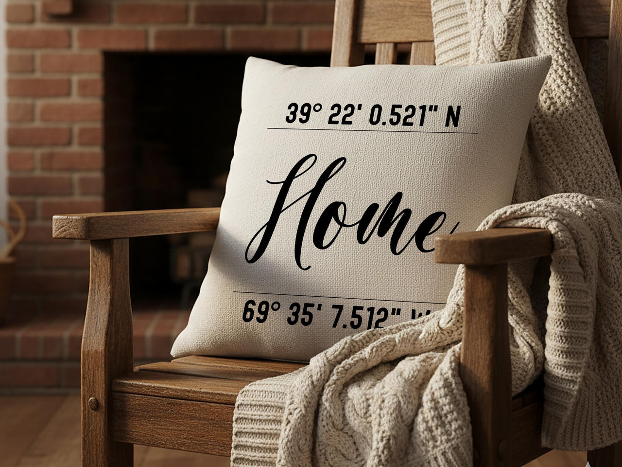 Personalised Coordinates Cushion - Custom Location Keepsake for Home, Family & Couples