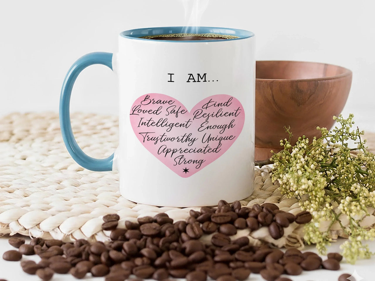 Positive Affirmations Mug – Motivational Ceramic Tea Cup | Self Care Gift
