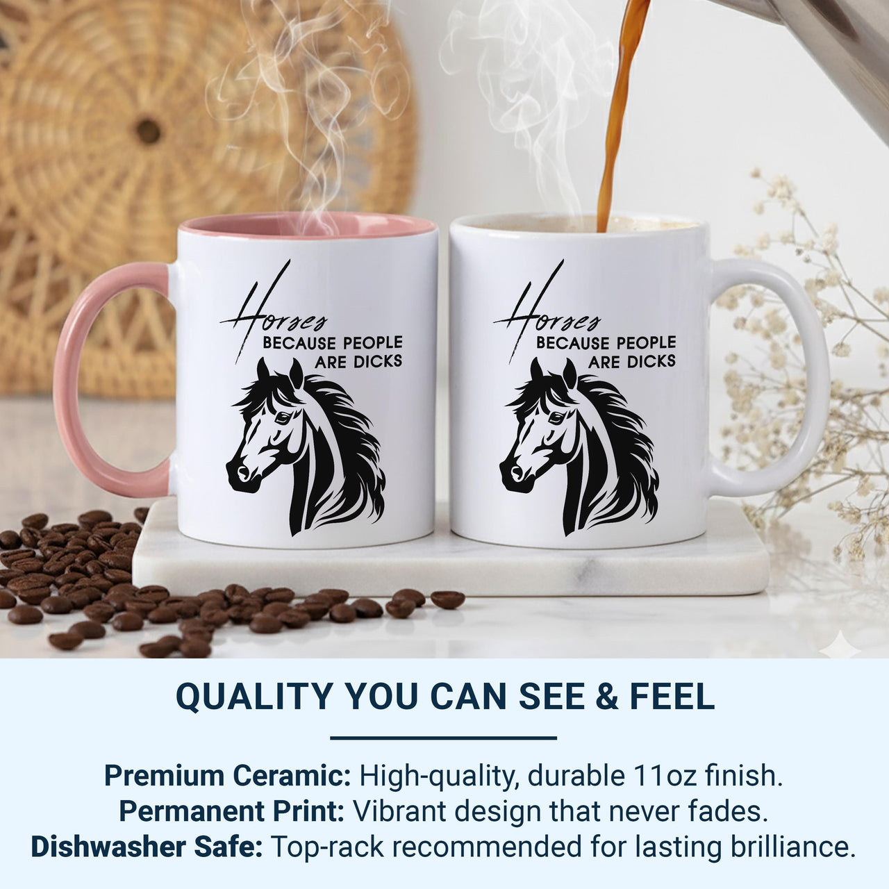 Equestrian Horse Mug - Perfect Birthday or Christmas Gift - Cute Horse Coffee Cup for Owners & Enthusiasts