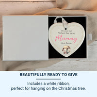 First Mother Day Ornament – Personalised Keepsake Ceramic Heart With Custom Name DENMARY