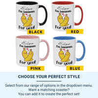 I’m Bananas for You Personalised Mug – Cute Hugging Bananas with Name – Funny Romantic Anniversary and Valentine Gift