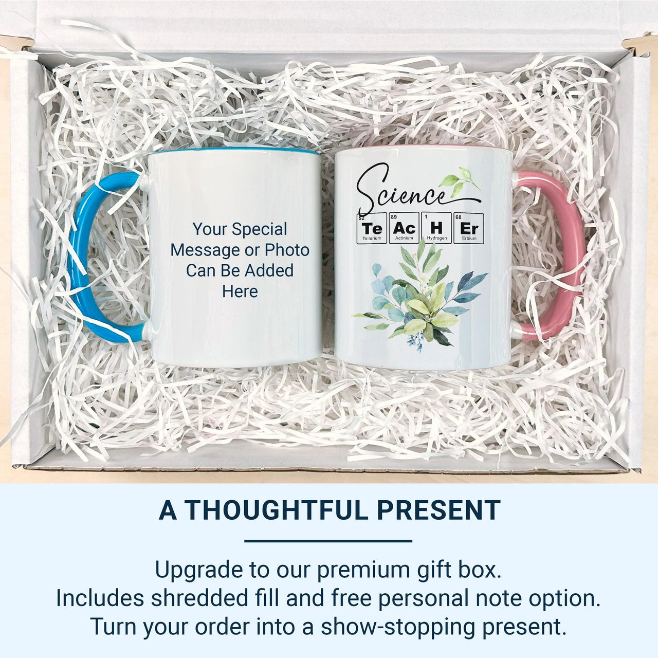 Science Teacher Mug – Chemistry Teacher Gift with Periodic Table Design & Botanicals