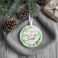 Retirement Floral Ornament - Elegant Wreath Keepsake with Name & Message