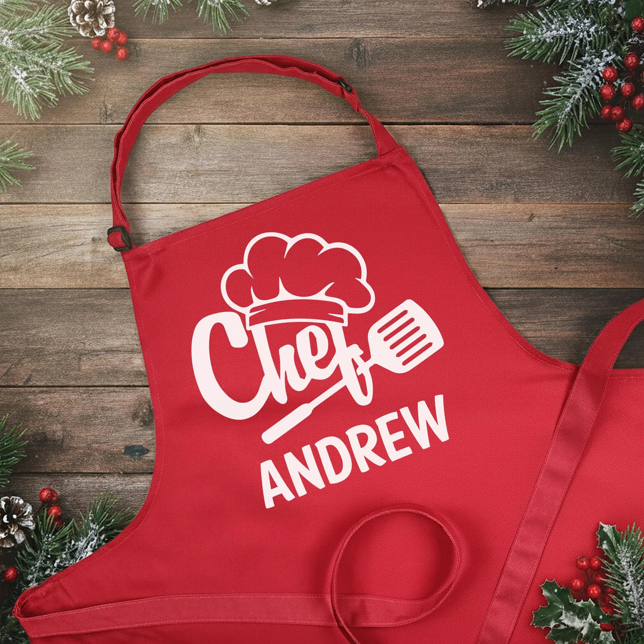 Personalized Kitchen Apron - Custom Chef Apron With Adjustable Neck Strap & Glitter Design