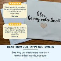 Personalised Valentine Cushion – Romantic Heart Pillow with Custom Name Gift