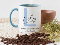 Maid of Honour Mug Personalised Name Date Wedding Party Gift