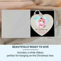 Valentine Kitten Heart Ornament - Playful Keepsake with Name for Cat Lovers DENMARY