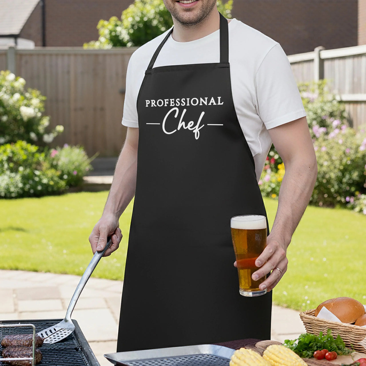 Couples Matching Aprons - Personalised Kitchen Aprons with Custom Text & Gift Box