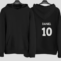 Family Fun Match Name Number Iron-On Transfer shown on a hoodie