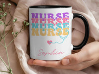 Personalised Nurse Mug – Custom Name Stethoscope Coffee Cup | Nurse Appreciation Gift