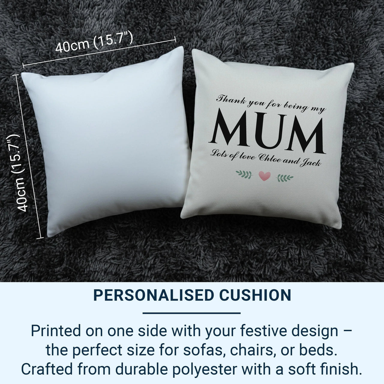 Personalised Mum Cushion – Floral Cushion Cover With Custom Name Pillow Gift DENMARY