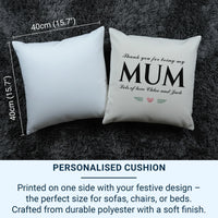 Personalised Mum Cushion – Floral Cushion Cover With Custom Name Pillow Gift DENMARY