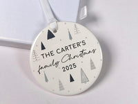 Personalised 2025 Family Christmas Bauble | Ceramic Tree Ornament | Xmas Family Decoration | Unique Gift Idea