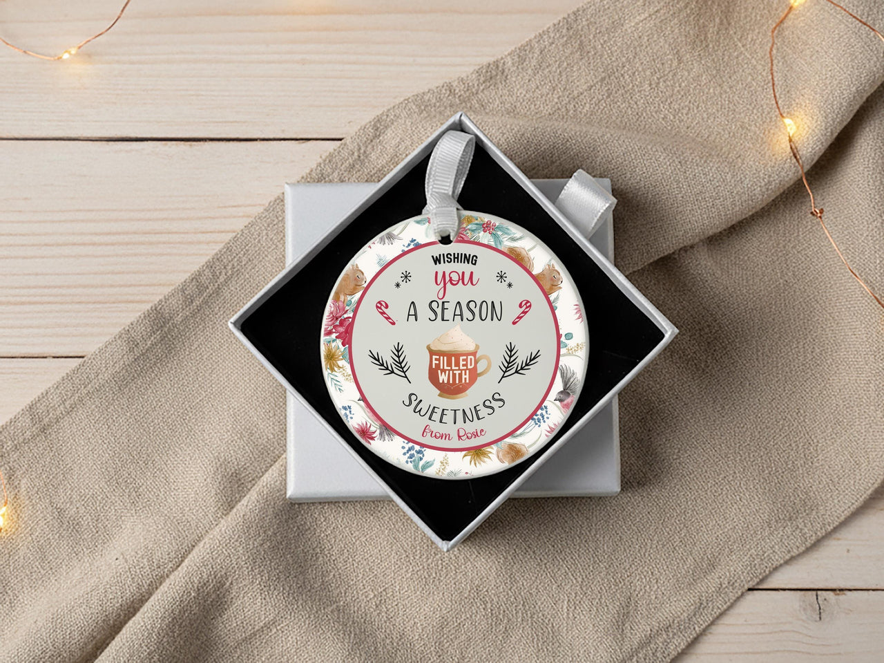 Hot Cocoa Ornament - Sweet Holiday Keepsake with Message for Family & Friends