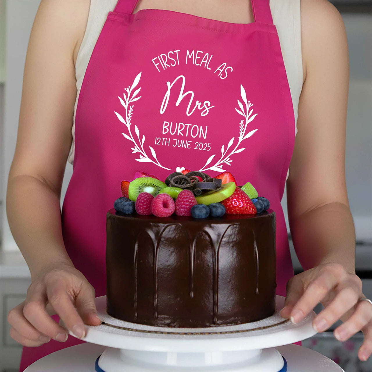 Personalised Wedding Apron – Custom Bride and Groom Gift with Adjustable Neck Strap