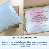 Personalised Godmother Cushion with Heartfelt Message - Thank-You Keepsake from a Loving Godchild or Family