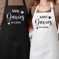 Matching Aprons Couples - Personalised Couple Aprons | Custom Wedding Gift