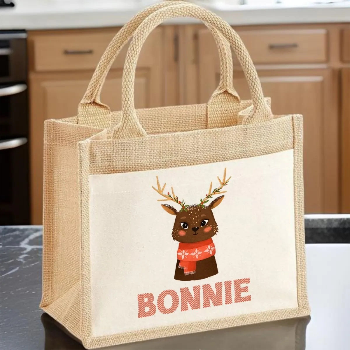 Festive Personalised Reindeer Tote - Christmas Present - Kids' Stocking Alternative - DENMARY