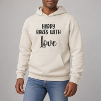 Bakes With Love Iron-On Transfer - Personalised Name Design, shown on a natural hoodie