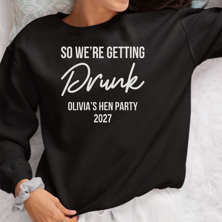 Getting Drunk Hen Party Iron-On Transfer - photo of the finished product