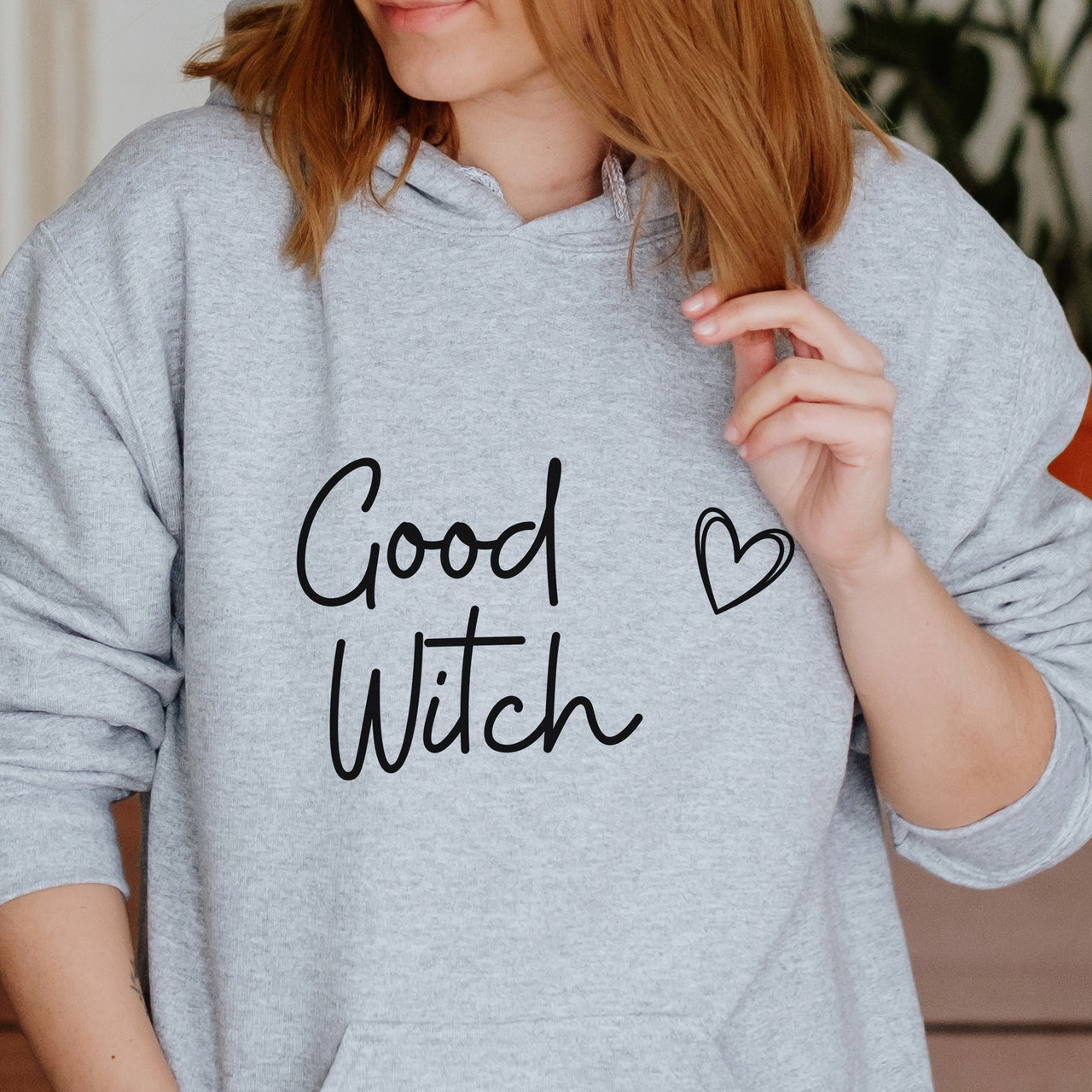 Good Witch Iron-On Transfer shown on a hoodie