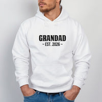 Grandad Est. Iron-On Transfer - Personalised Grandparent HTV Design shown on a hoodie