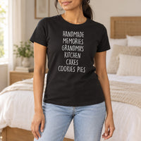 Black T-shirt with the Grandma's Kitchen design printed on the chest