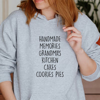 Grandma's Kitchen Iron-On Transfer shown on a hoodie