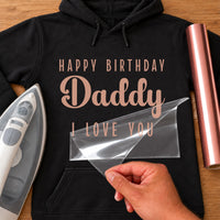 Black hoodie mockup in rose gold: 