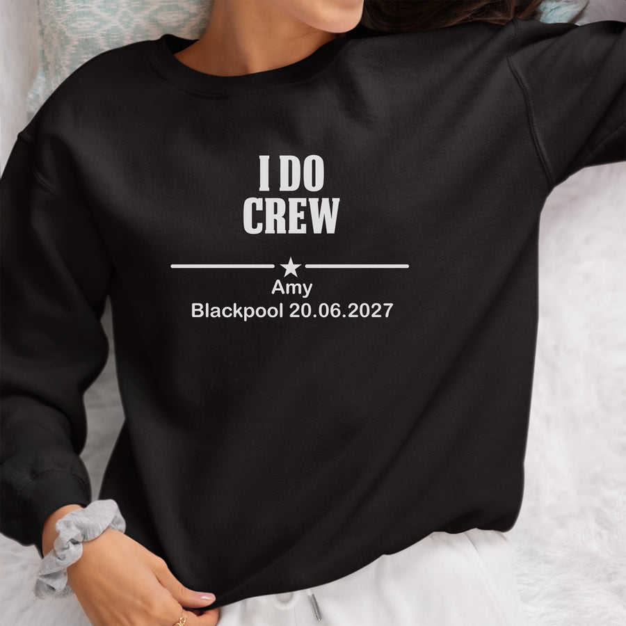 Hen Party Crew Iron-On Transfer - Personalised I Do Crew HTV Design - photo of the finished product