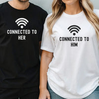 Thumbnail for His & Hers Cosy Matched T-Shirts - Couples Anniversary or Christmas Gift - Honeymoon Attire - DENMARY