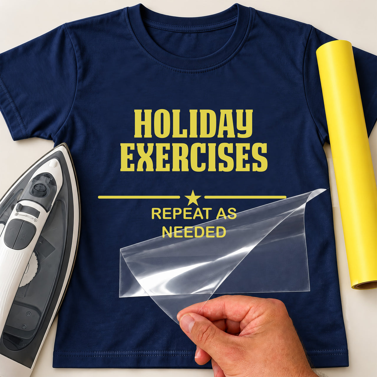 Holiday Exercises Iron-On Transfer - Funny Corkscrew Wine Design
